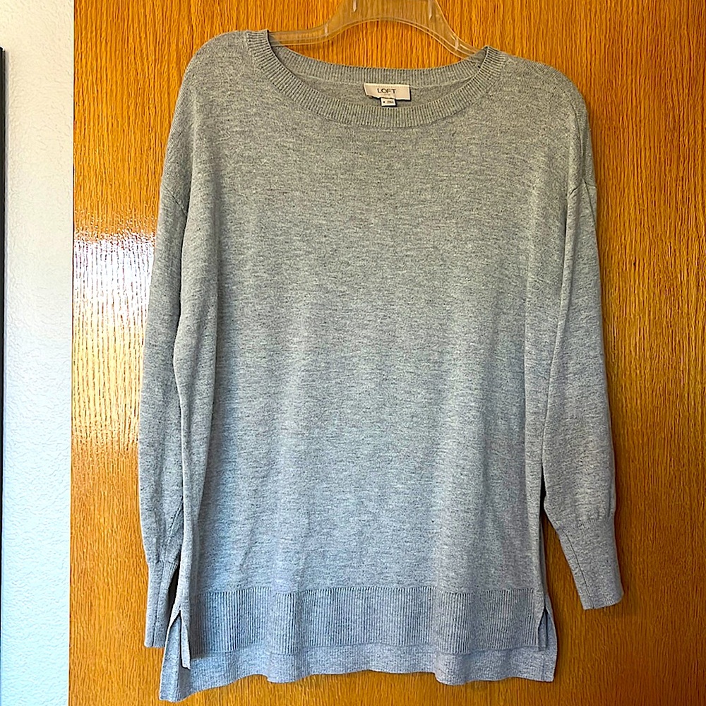 LOFT Light Gray Crewneck Sweater